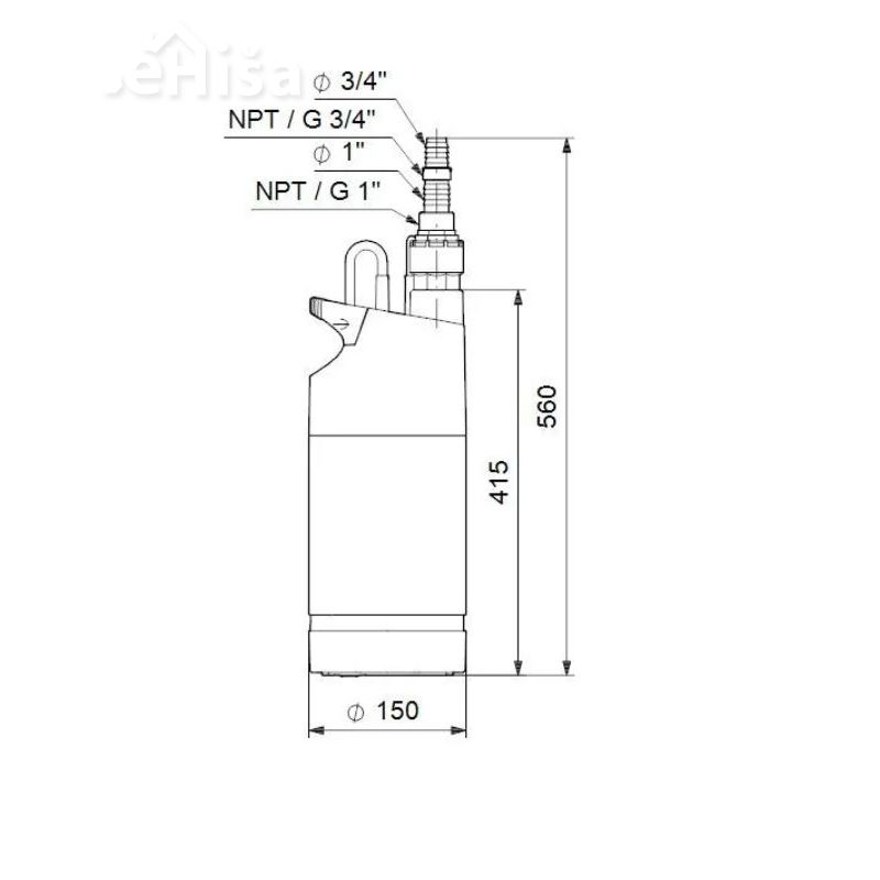 Potopna črpalka SB 3-45 A GRUNDFOS 96468354
