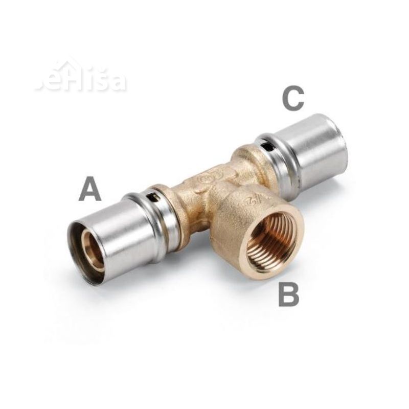 Prehodni T-kos ALUMPLAST NN 16x2-13 mm-16x2 (16x2-1/2”-16x2) FLUXO
