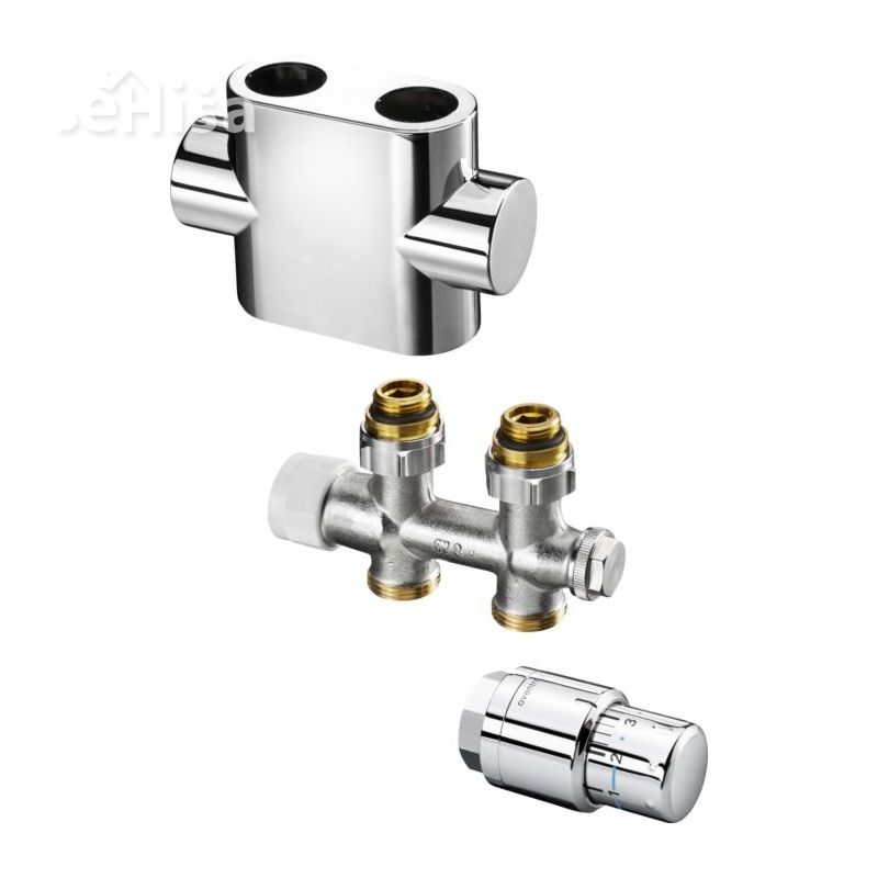 Priključek za radiator ravni SET Multiblock-T krom OVENTROP 1184283
