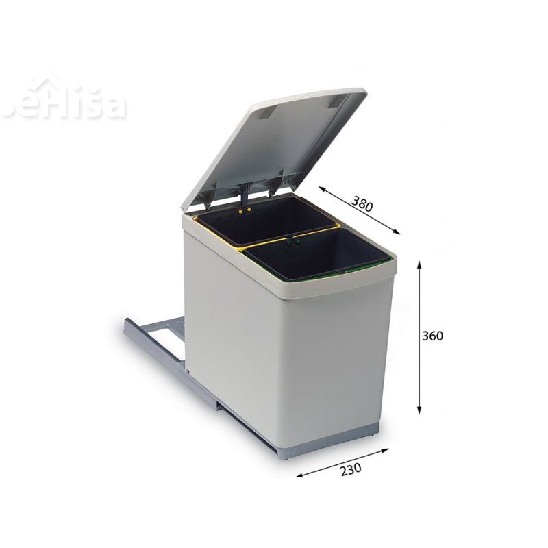 Sistem za ločeno zbiranje odpadkov Albio 10 dvojni 2x7,5 L ALVEUS 1090332
