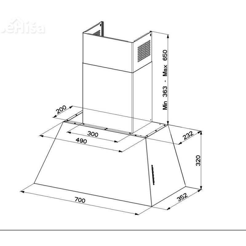 Stenska rustikalna kuhinjska napa CHLOE EV8  CI A70 FABER 7612981803643
