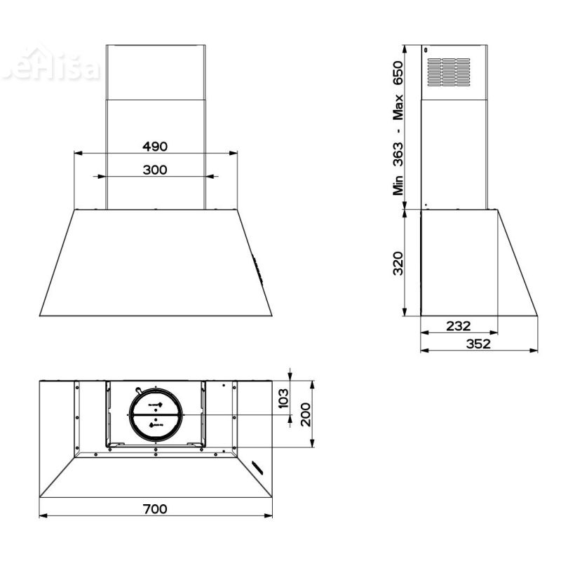 Stenska rustikalna kuhinjska napa CHLOE EV8  CI A70 FABER 7612981803643
