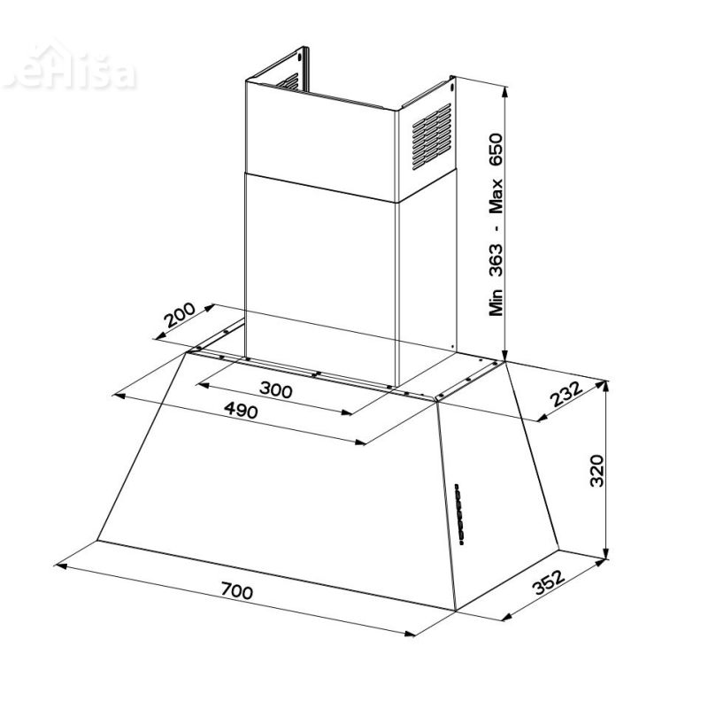 Stenska rustikalna kuhinjska napa CHLOE EV8  OB A70 FABER 7612981803650
