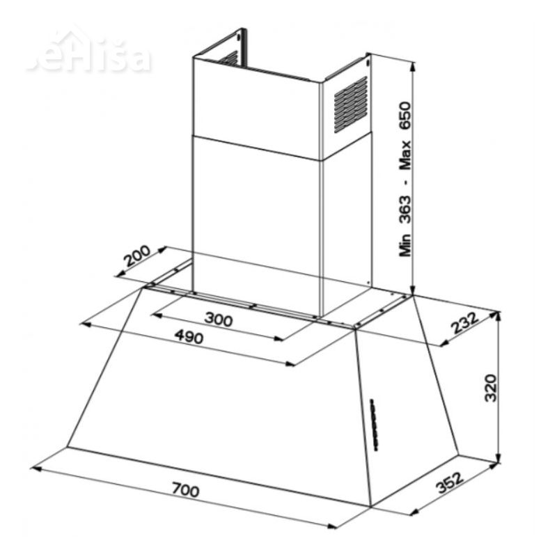 Stenska rustikalna kuhinjska napa CHLOE EV8  OM A70 FABER 7612981803919
