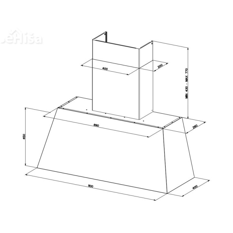 Stenska rustikalna kuhinjska napa CHLOE XL CI A110 FABER 7612985150477
