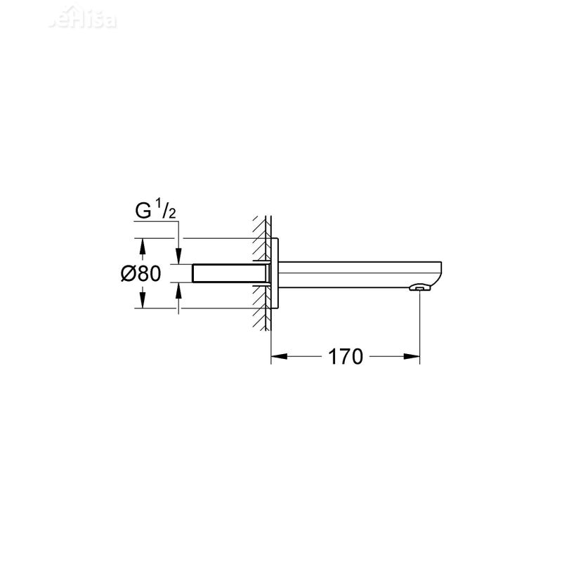 Stenski izliv za kad Eurosmart Cosmopolitan GROHE 13261000
