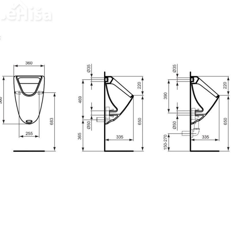 Stenski pisoar Eurovit IDEAL STANDARD K553801
