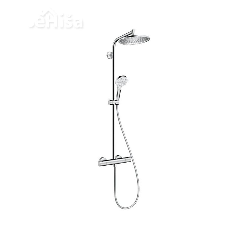 Stenski termostatski tuš set z nadglavno prho Crometta S 240 krom HANSGROHE 27267000
