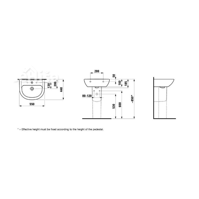 Stenski umivalnik PRO LAUFEN 810951
