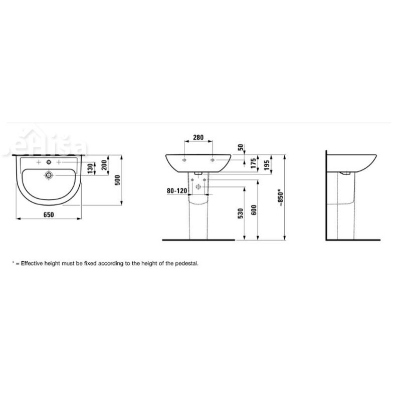 Stenski umivalnik PRO LAUFEN 810953
