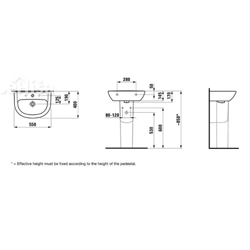 Stenski umivalnik PRO LAUFEN 814951
