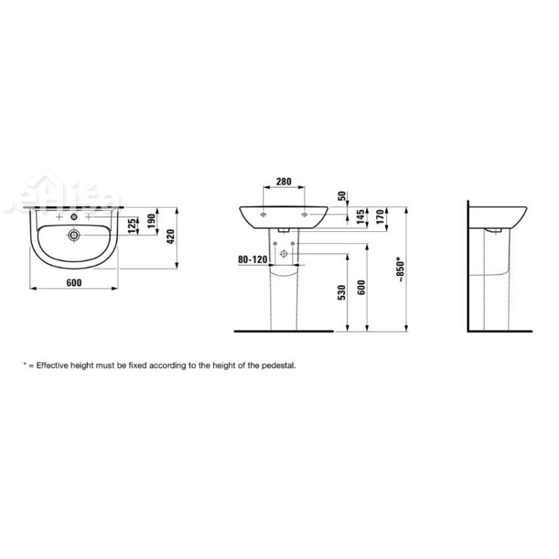 Stenski umivalnik PRO LAUFEN 814952
