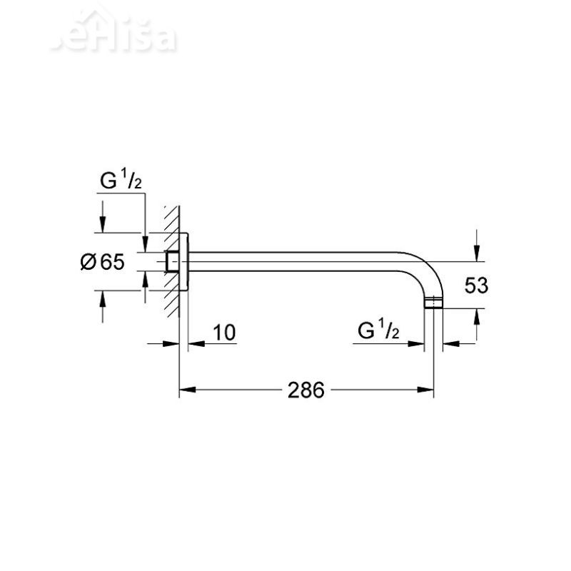 Stensko držalo za prho 286 mm GROHE 28576000
