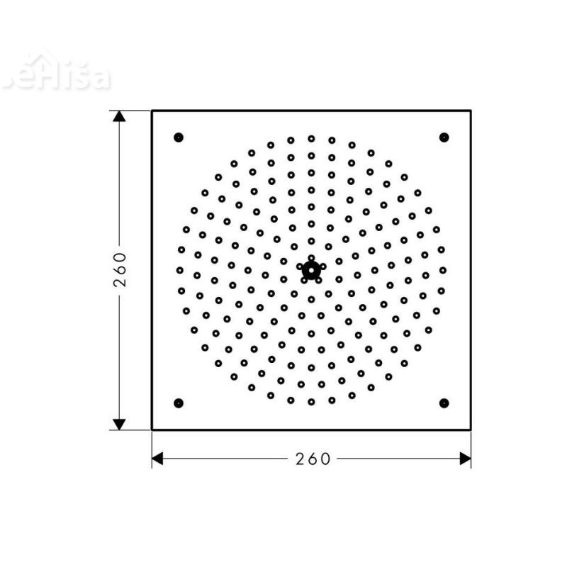 Stropna vgradna nadglavna prha Raindance 260/260 HANSGROHE 26481000
