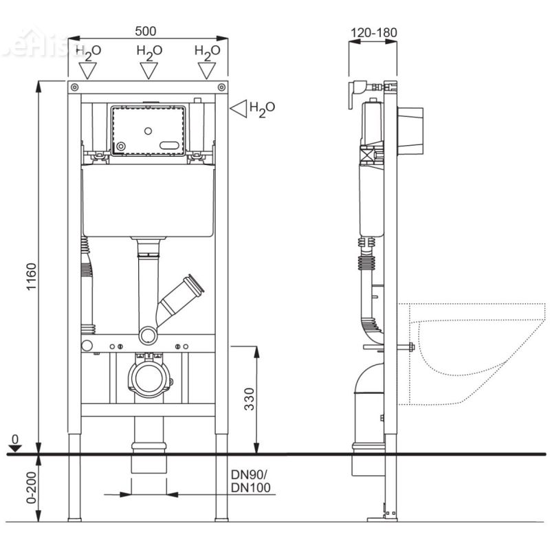 Suhomontažni podometni splakovalnik za visečo WC školjko 7522 DWC LIV-FIX premium LIV 674518
