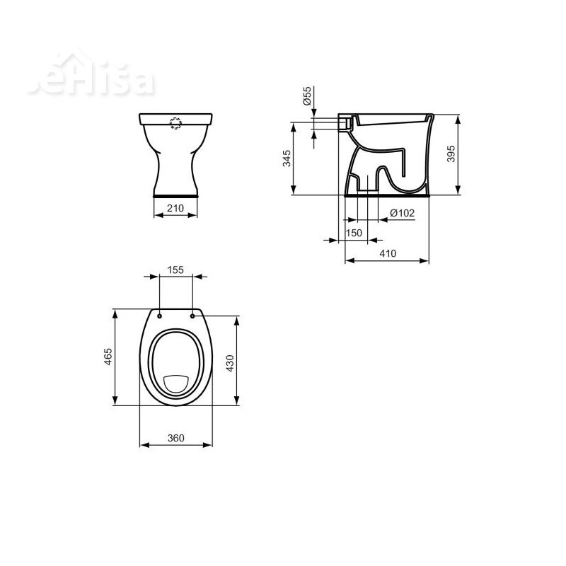 Talna WC školjka EUROVIT IDEAL STANDARD V313101
