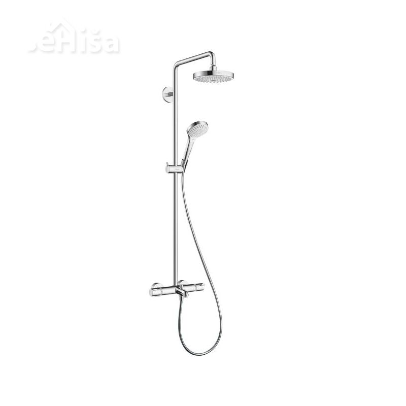 Termostatski tuš set z nadglavno prho in ročko Croma Select S Showerpipe 180 bela-krom HANSGROHE 27351400
