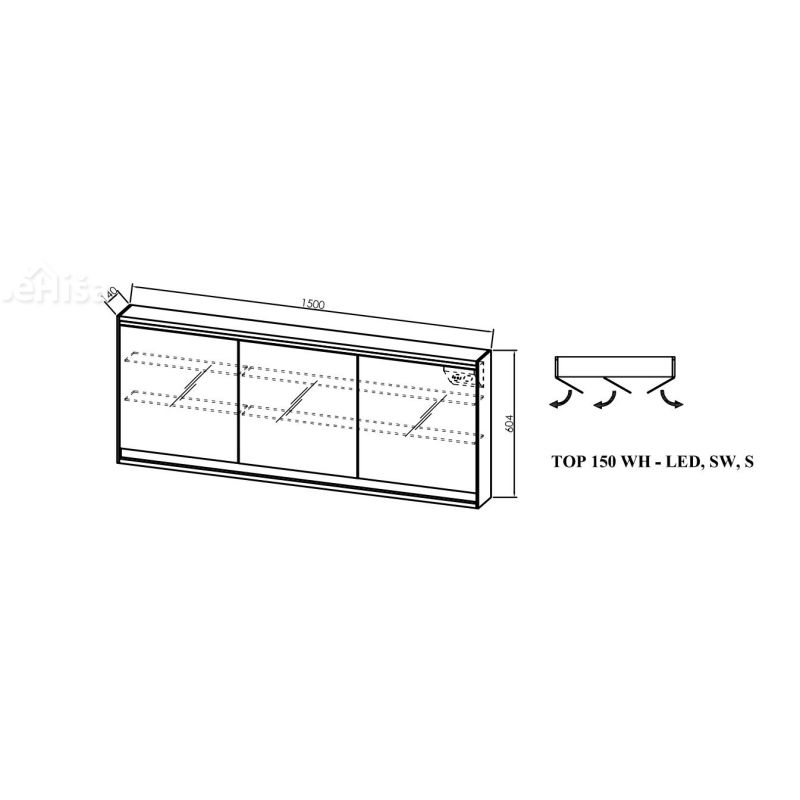 Toaletna omarica Pandora z LED svetilko TOP 150 WH KOLPA-SAN 514260
