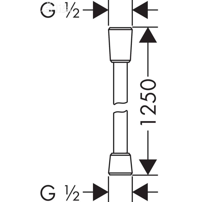 Tuš cev 125 cm krom HANSGROHE 28272000
