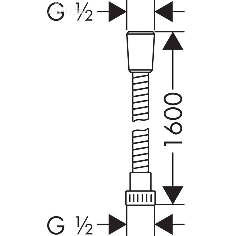 Tuš cev Metaflex 160 cm krom HANSGROHE 28266000
