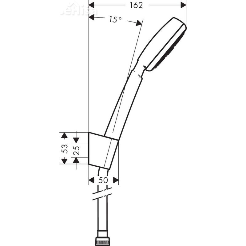 Tuš ročka Crometta 100 s tuš cevjo 125 cm bela-krom HANSGROHE 26664400
