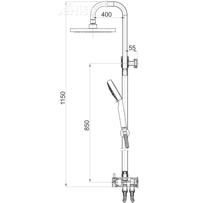 Tuš sisem Pure a11 WaterFall UNITAS 12551

