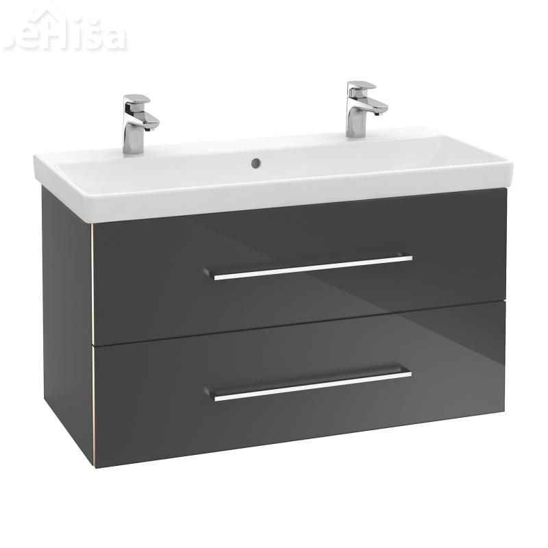 Umivalnik za dve armaturi AVENTO 100x47 cm white alpin VILLEROY & BOCH

