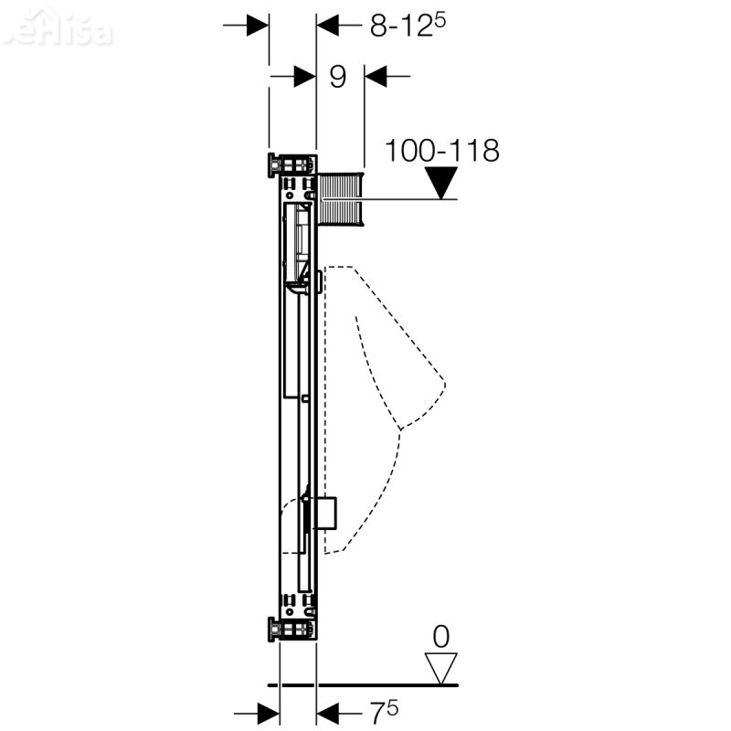 Univerzalni podometni montažni element za pisoar globine 8 cm GEBERIT 457.611.00.1
