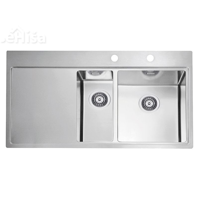 Vgradno kuhinjsko pomivalno korito in pol PURE 60 inox 980x525 mm desno z sifonom ALVEUS 1103655
