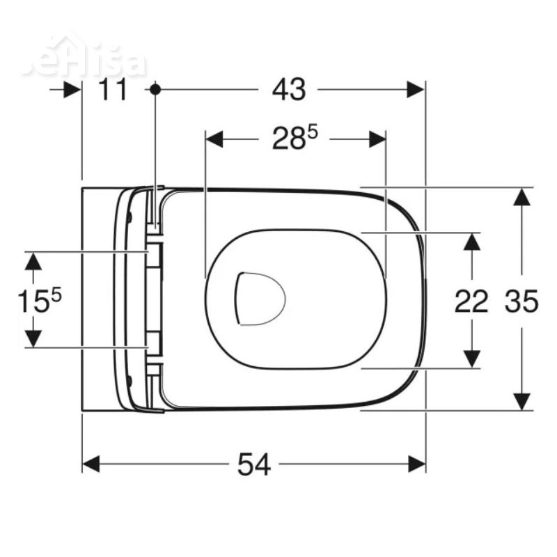 Viseča brezrobna WC školjka Smyle Square z WC desko GEBERIT 500.683.00.2
