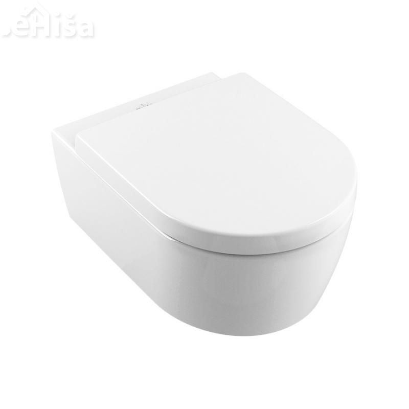 Viseča brezrobna WC školjka z desko s počasnim zapiranjem AVENTO white alpin VILLEROY & BOCH
