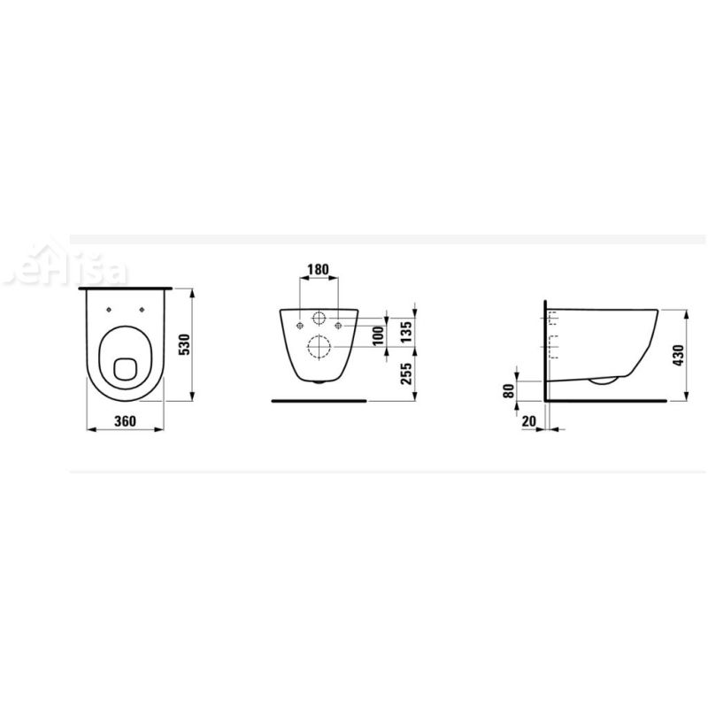 Viseča WC školjka PRO LAUFEN 820959
