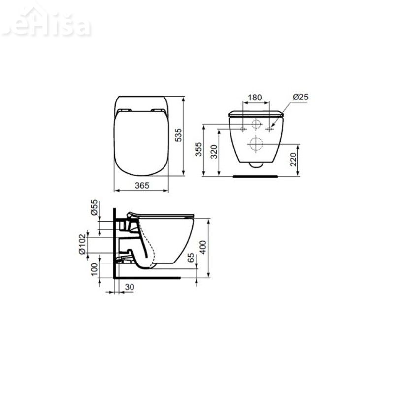Viseča WC školjka TESI Aquablade IDEAL STANDARD T007901
