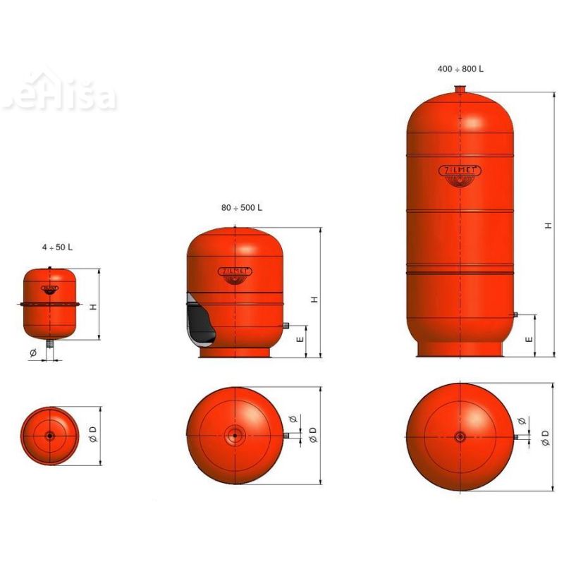 Ekspanzijska posoda 4 L 5bar - CAL PRO - 3/4